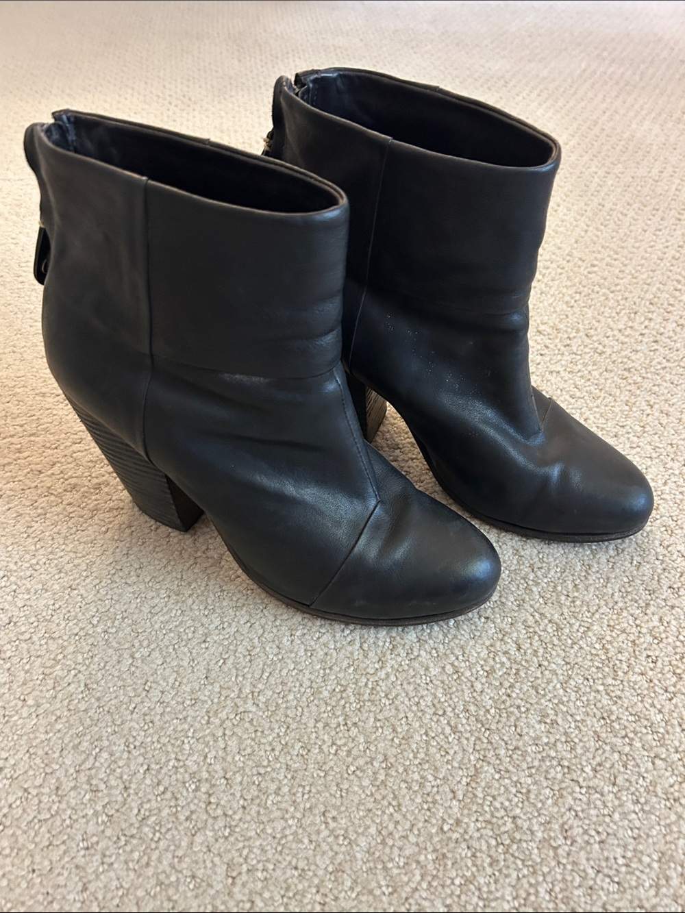 Rag & Bone Newbury Black Leather Boots